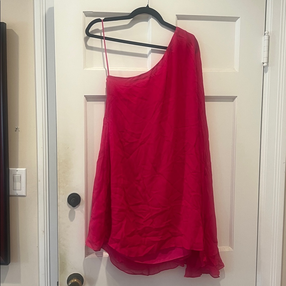 Reiss Fuchsia One-Shoulder Dress